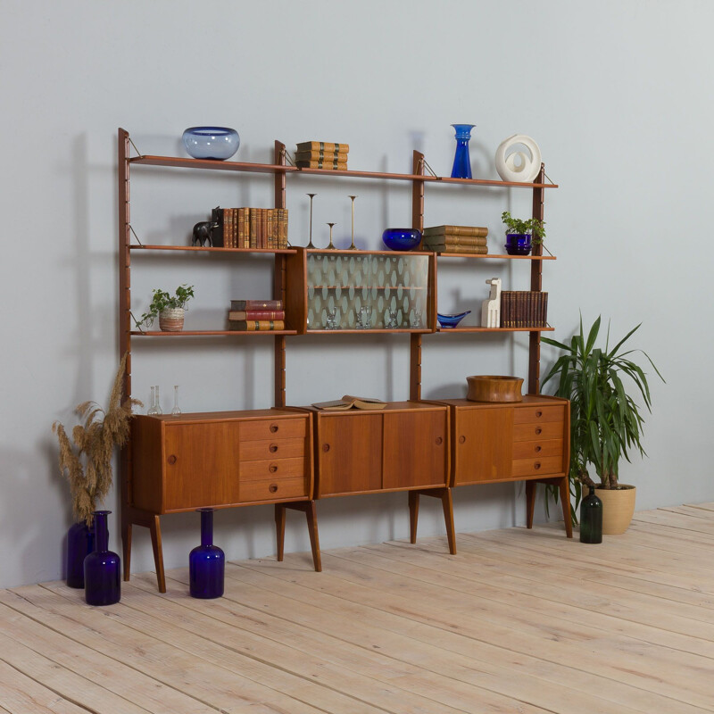 Scandinavian mid century Ergo three bay wall unit, Norway 1960s