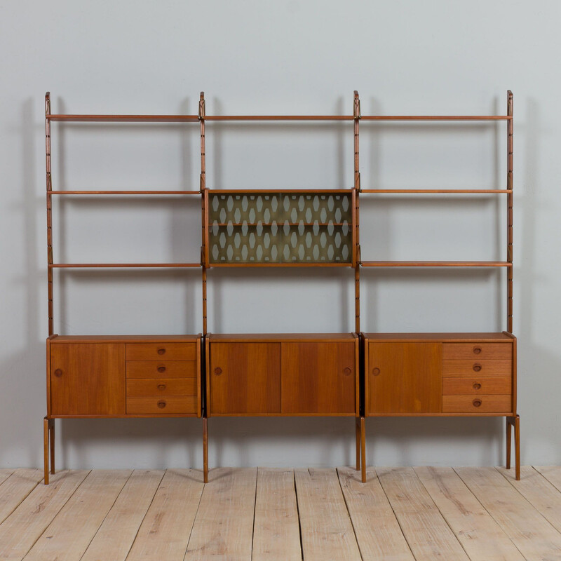 Scandinavian mid century Ergo three bay wall unit, Norway 1960s