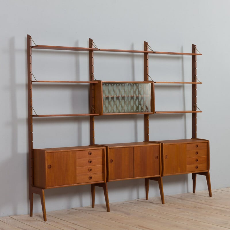 Scandinavian mid century Ergo three bay wall unit, Norway 1960s