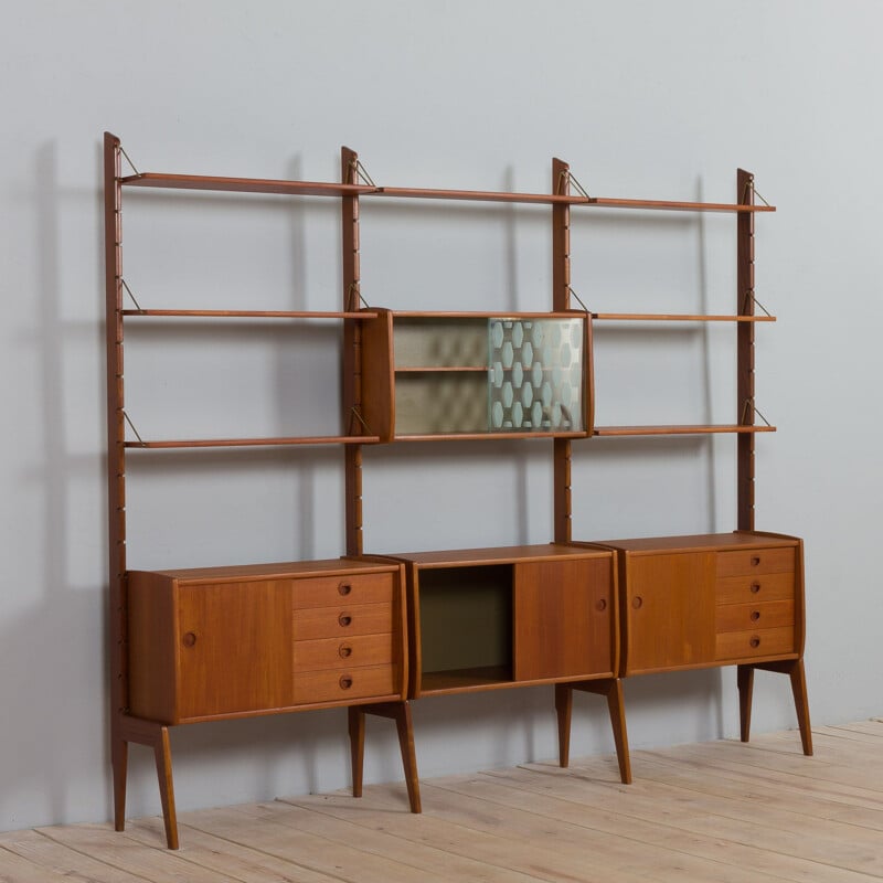 Scandinavian mid century Ergo three bay wall unit, Norway 1960s