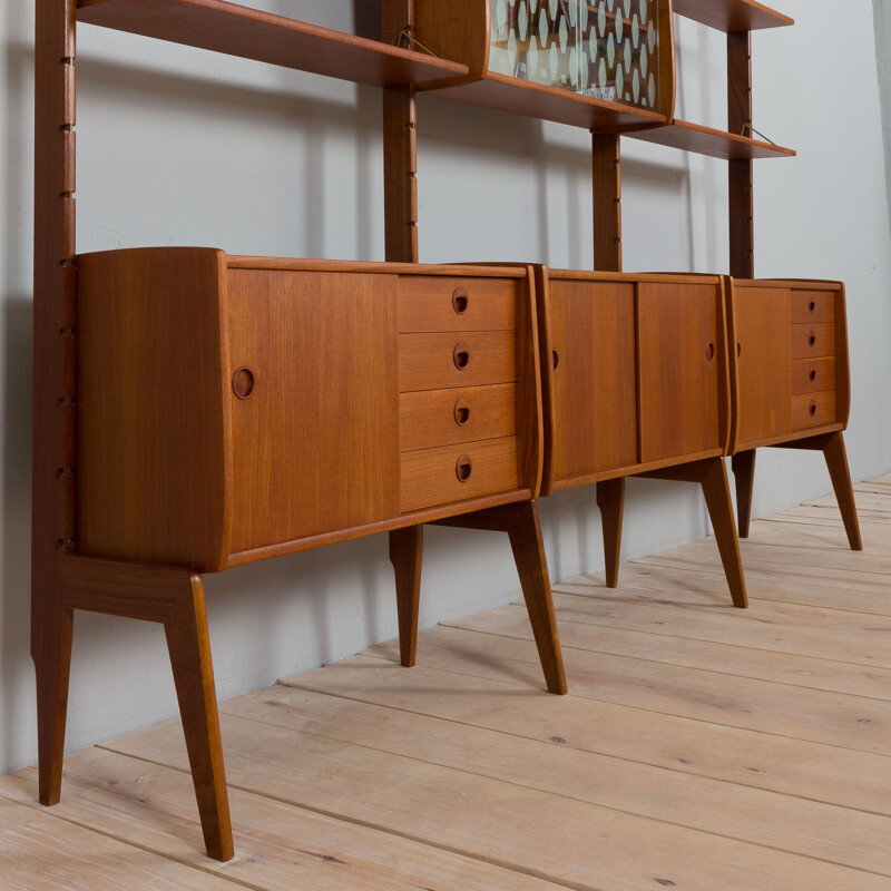 Scandinavian mid century Ergo three bay wall unit, Norway 1960s