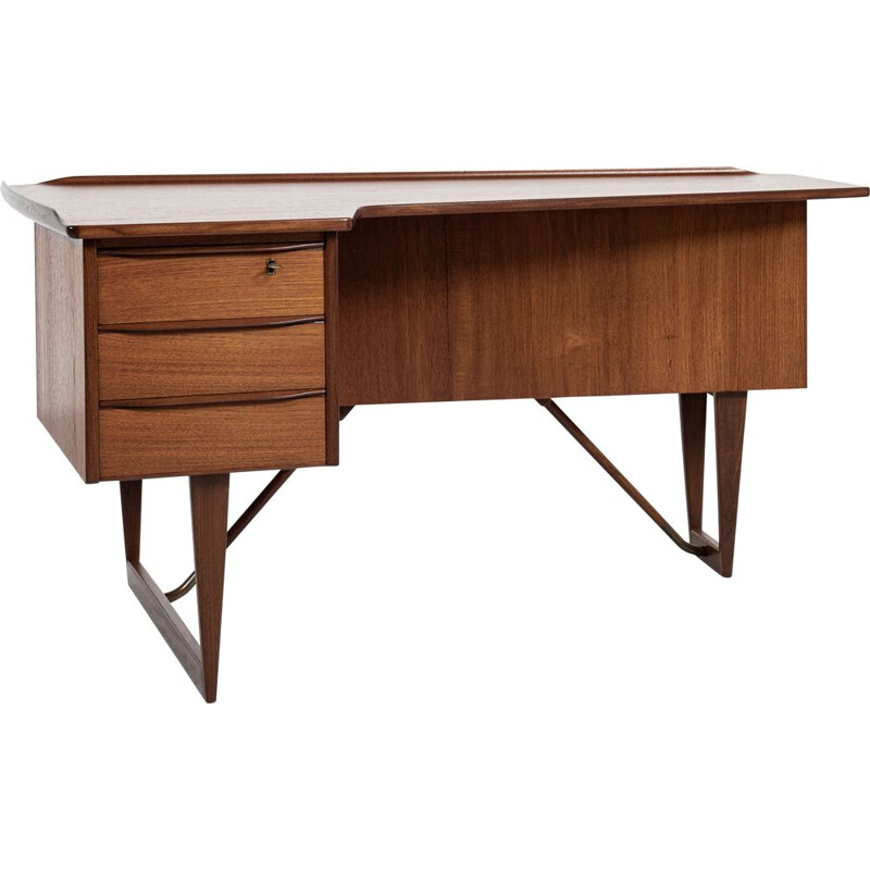 Bureau Boomerang vintage en teck de Peter Løvig Nielsen, Danemark 1960