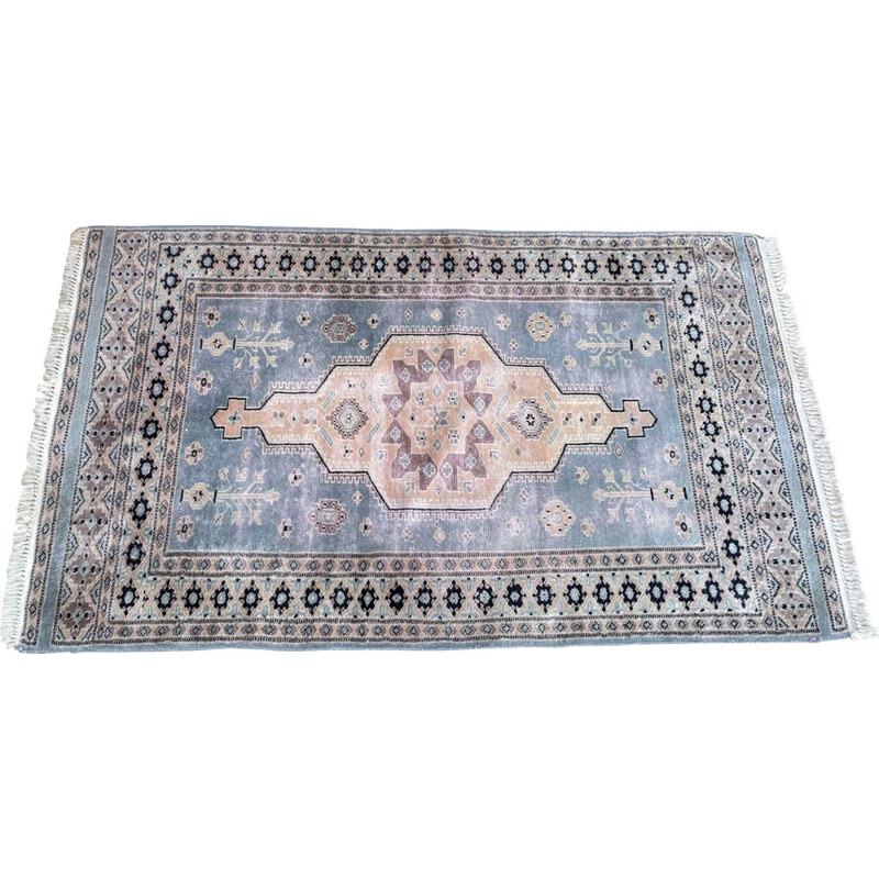 Vintage blue-gray Oriental rug, Pakistan