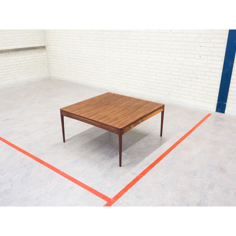 Table basse carrée AJ Iversen en palissandre, Ole WANSCHER - 1950
