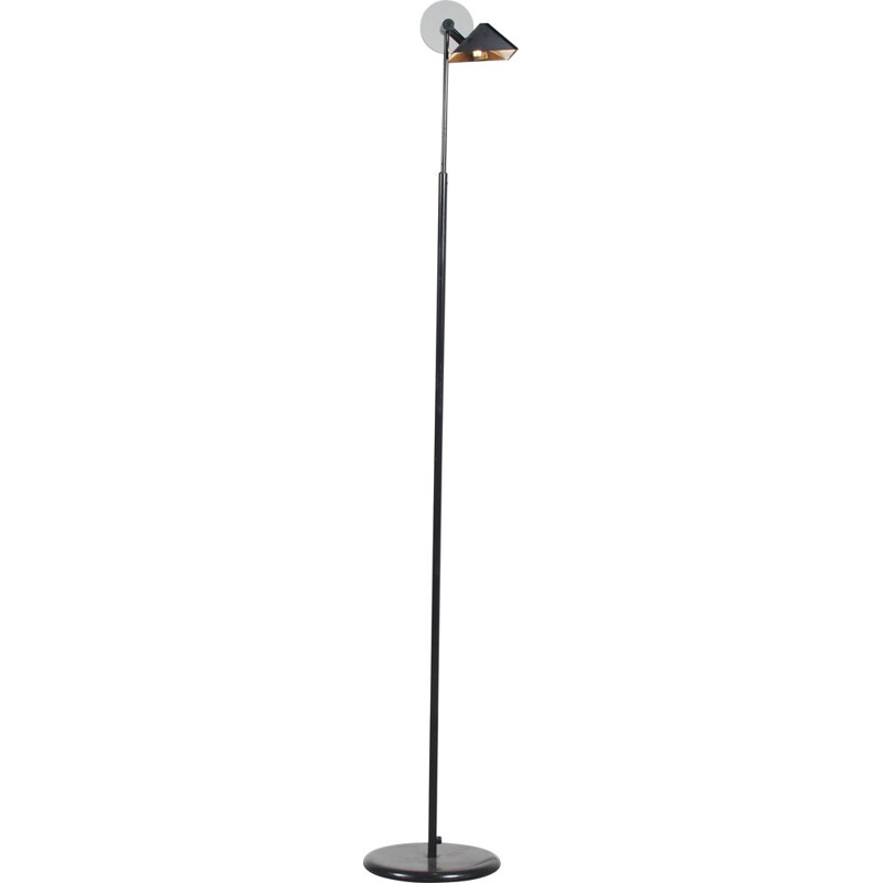 Vintage black metal floor lamp, Netherlands 1980s