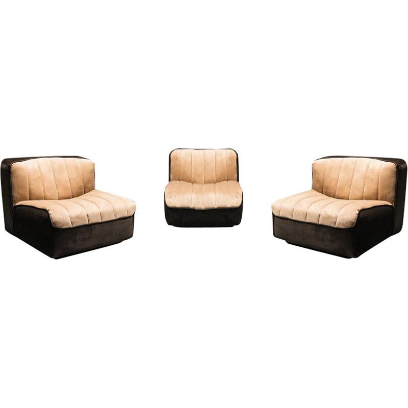 Set of 3 vintage modular armchairs by Tito Agnoli for Arflex, 1970s