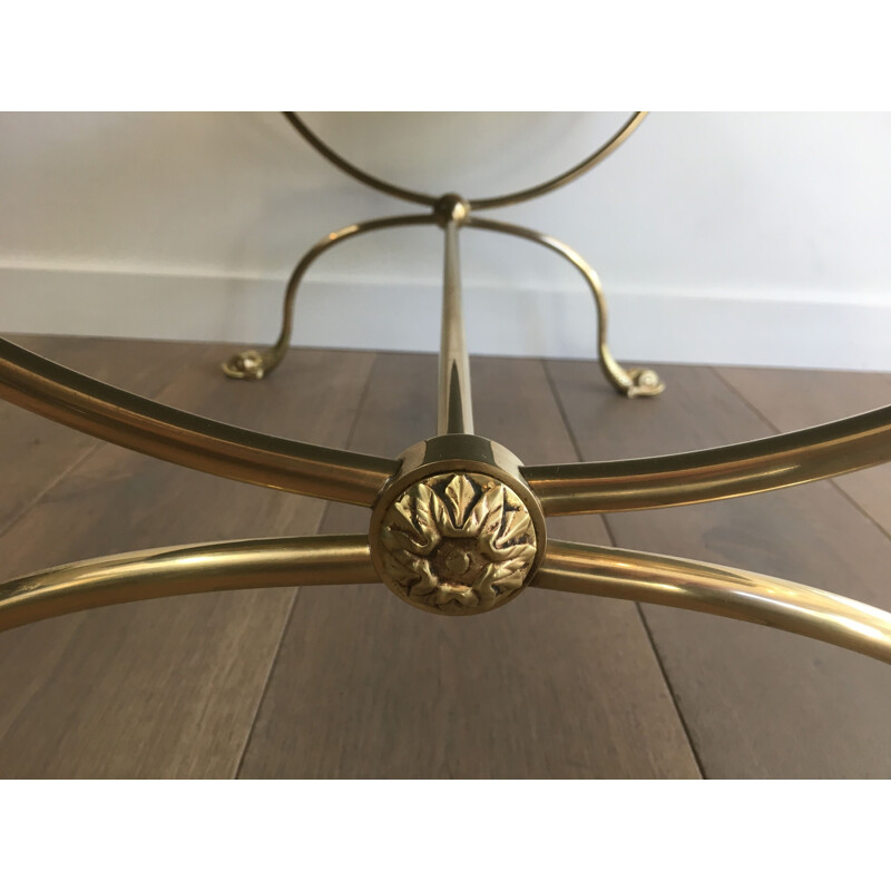 Vintage brass coffee table by Jansen, France 1940