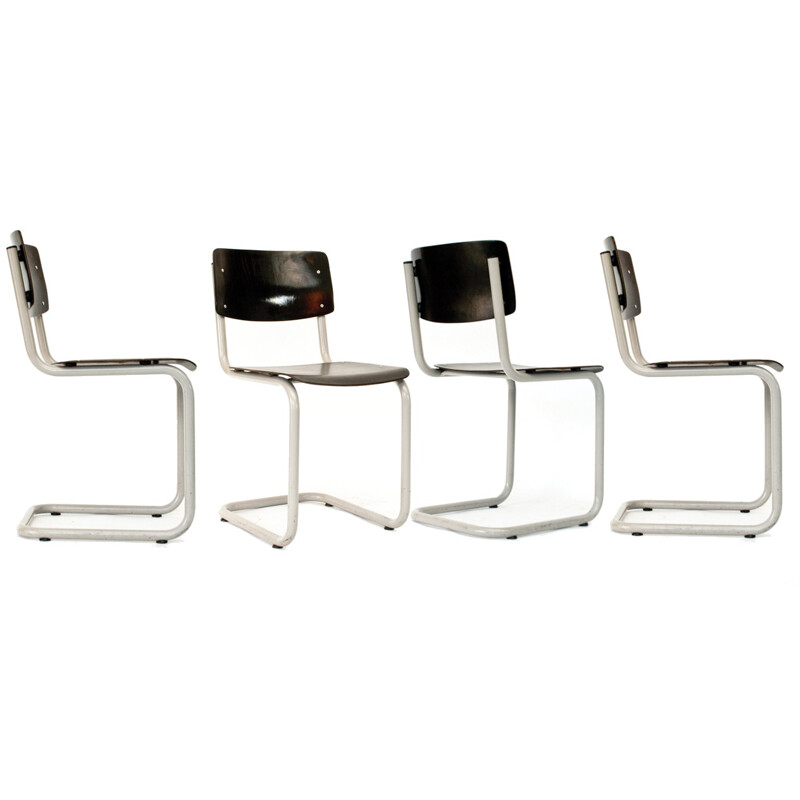 Suite de 4 chaises industrielles Ahrend de Cirkel - 1960