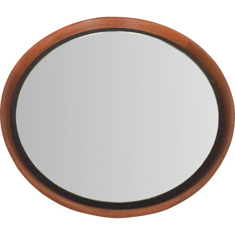 Vintage teak mirror by Uno and Östen Kristiansson for Luxus, Sweden 1950