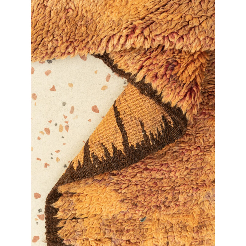 Rehamna vintage woolen Berber carpet by Haouz from Marrakech, Morocco