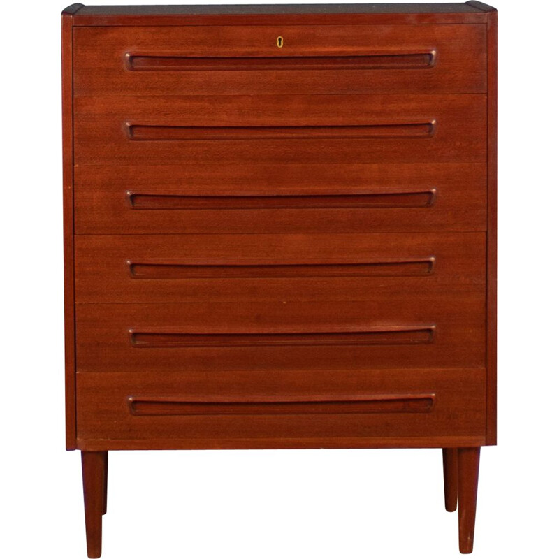 Danish teak mid century chest of drawers, 1960s