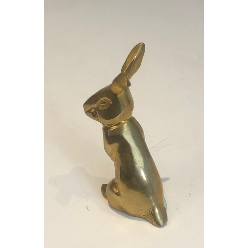 Vintage brass rabbit sculpture, France 1970