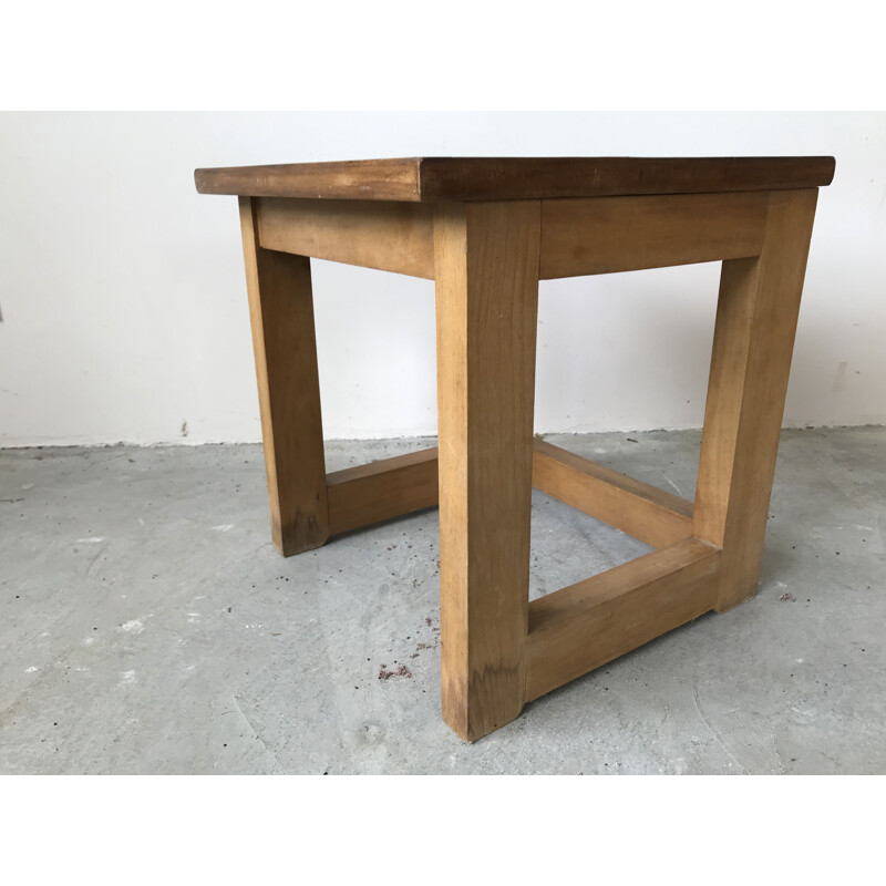 Pair of vintage solid wood side tables