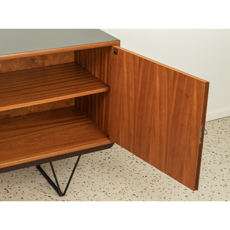 Vintage teak sideboard with two black doors by Wk Möbelö, Germany 1960s