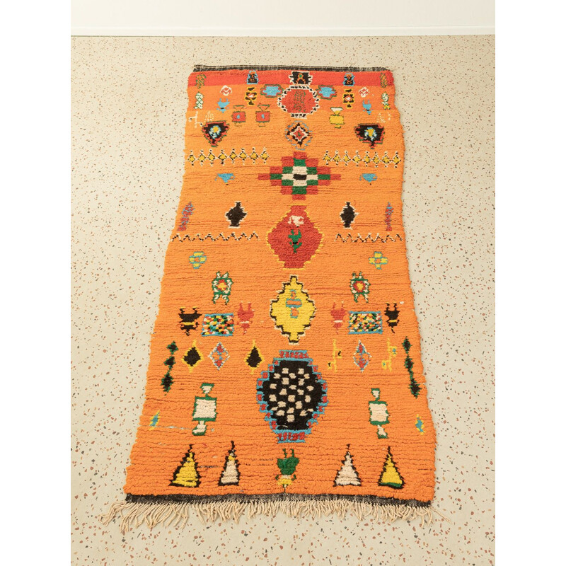 Vintage Berber carpet "Boujad" in wool, Morocco