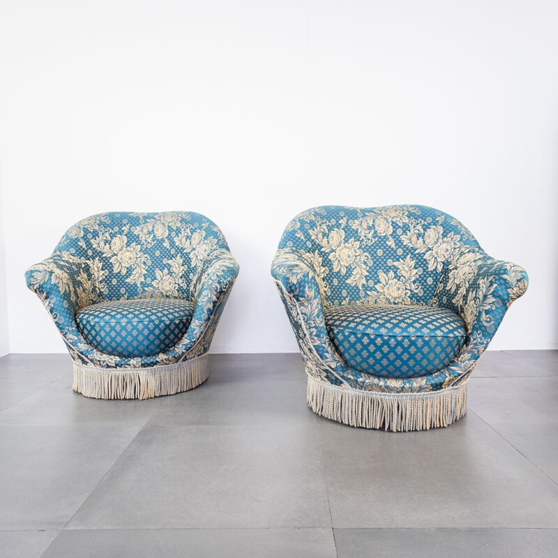 Pair of vintage wooden armchairs by Federico Munari, 1950