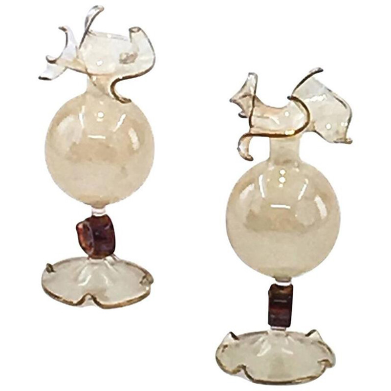 Pair of Murano art glass vases - 1950s