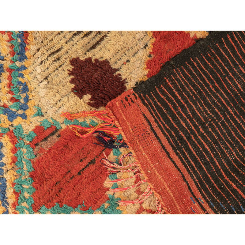 Tapis berbère Azilal vintage en laine, Maroc 1980
