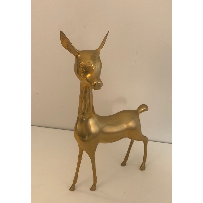 Vintage brass deer, France 1970