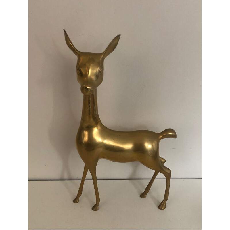 Vintage brass deer, France 1970