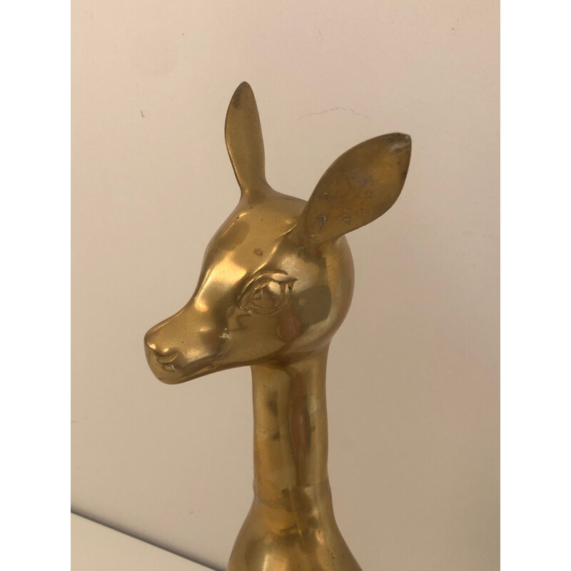 Vintage brass deer, France 1970