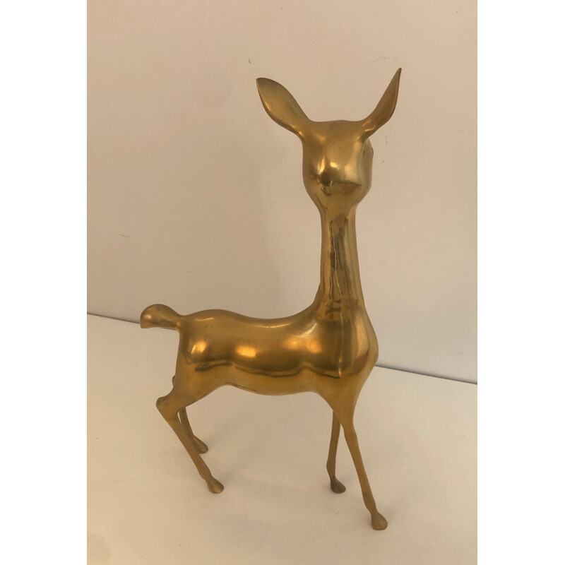 Vintage brass deer, France 1970