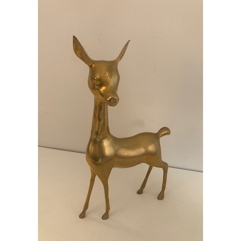 Vintage brass deer, France 1970