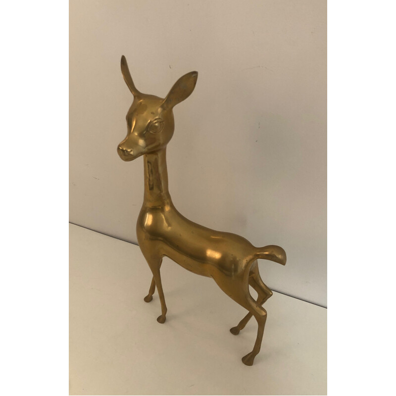 Vintage brass deer, France 1970