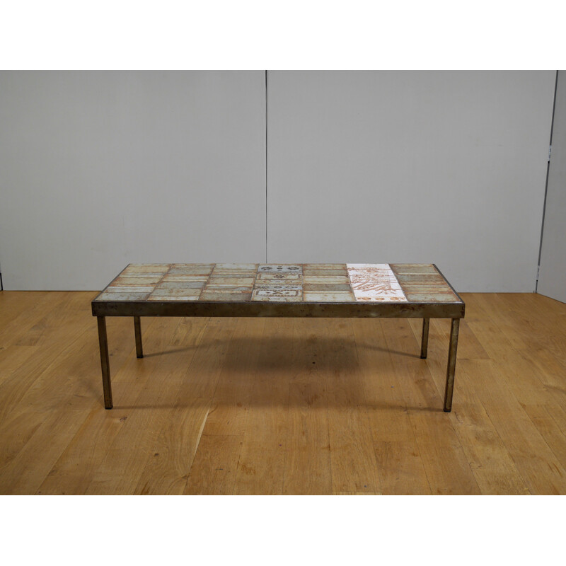Vallauris ceramic coffee table, Roger CAPRON - 1950s
