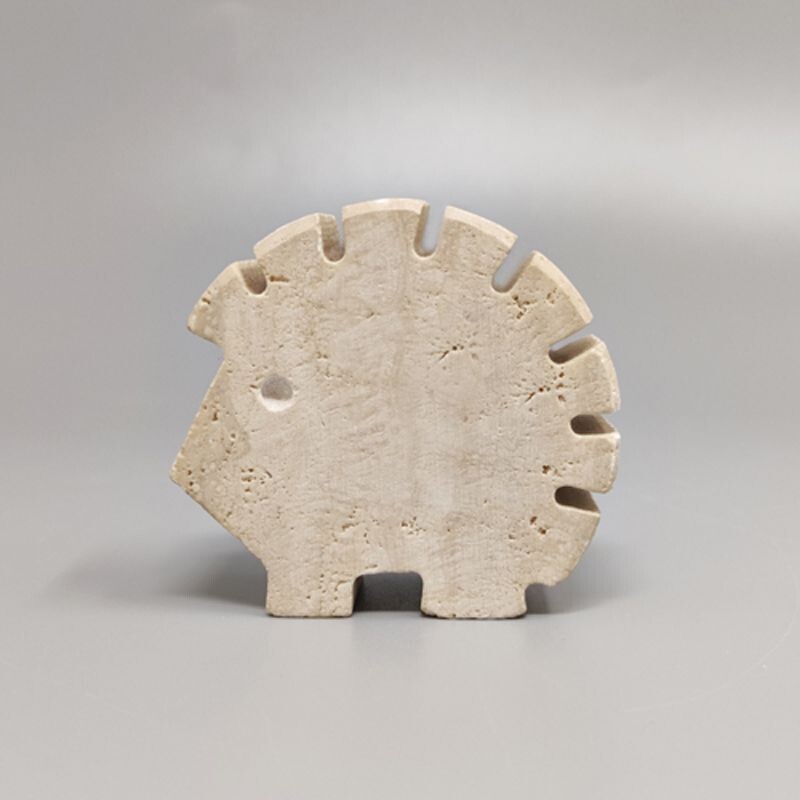 Vintage travertine Hedgehog sculpture by Enzo Mari for F.lli Mannelli, 1970s