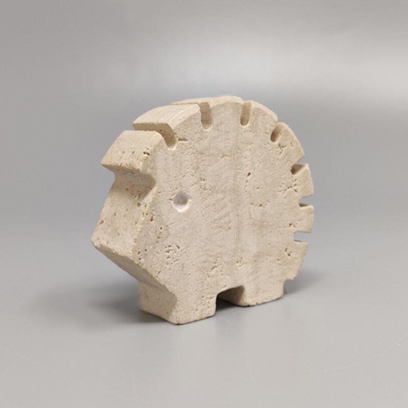 Vintage travertine Hedgehog sculpture by Enzo Mari for F.lli Mannelli, 1970s