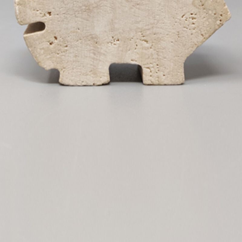 Vintage travertine Hedgehog sculpture by Enzo Mari for F.lli Mannelli, 1970s