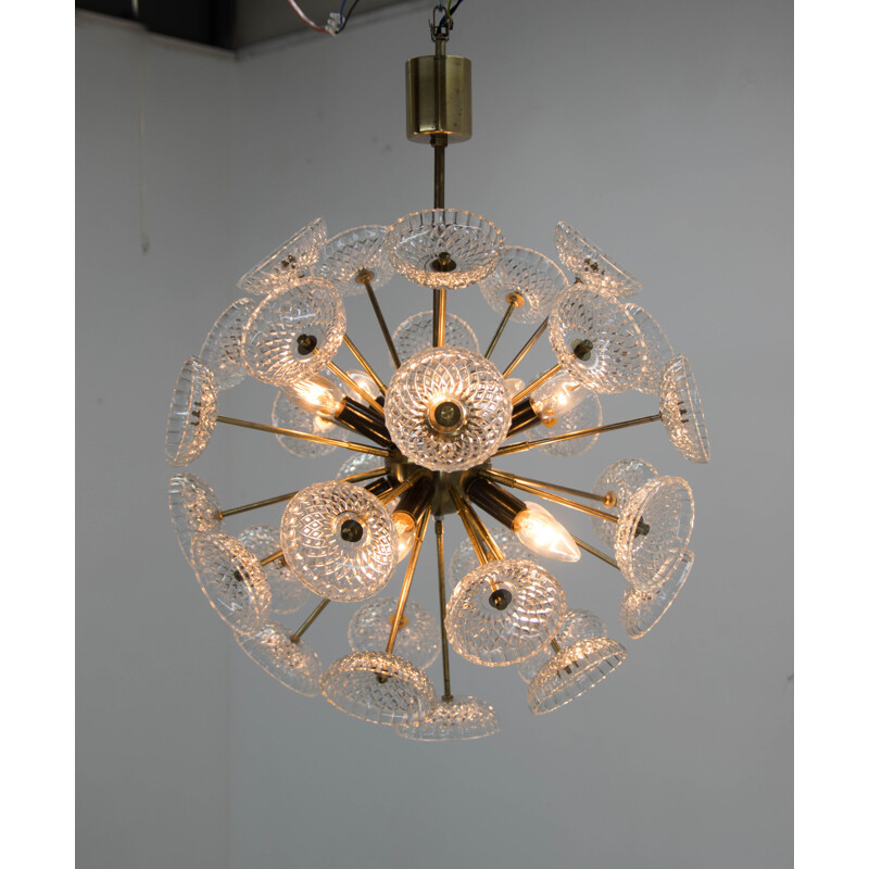 Vintage Dandelion Sputnik chandelier by Kamenicky Senov, 1970