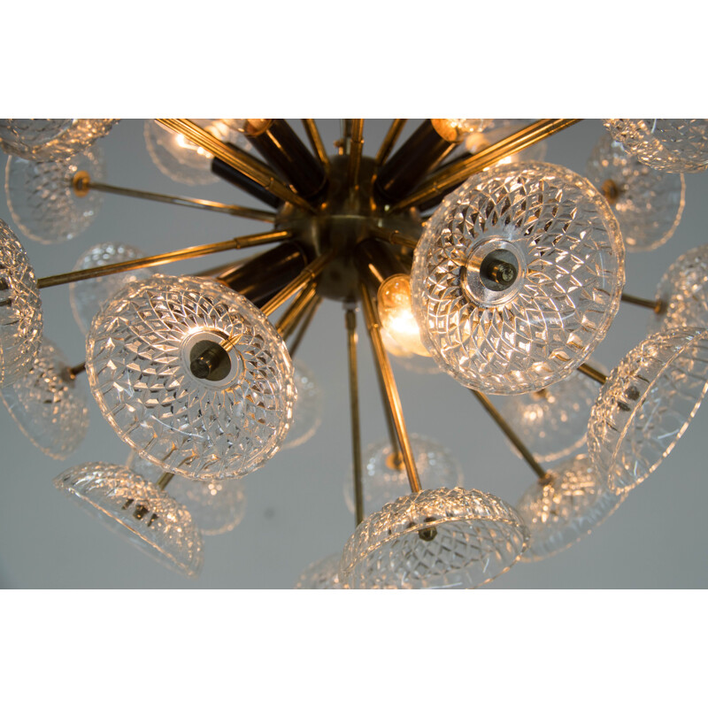 Vintage Dandelion Sputnik chandelier by Kamenicky Senov, 1970