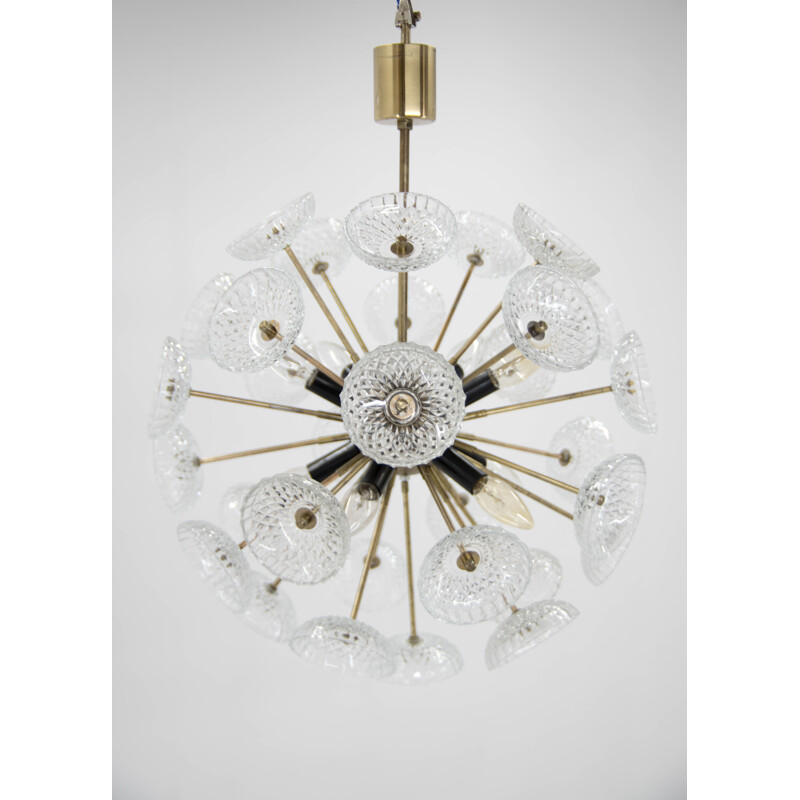 Vintage Dandelion Sputnik chandelier by Kamenicky Senov, 1970