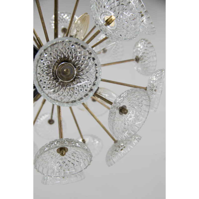 Vintage Dandelion Sputnik chandelier by Kamenicky Senov, 1970