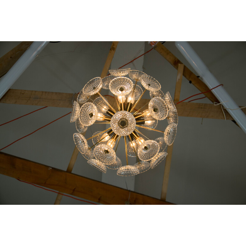 Vintage Dandelion Sputnik chandelier by Kamenicky Senov, 1970