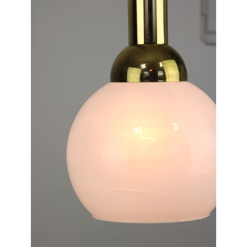 Vintage gold & opaline pendant lamp