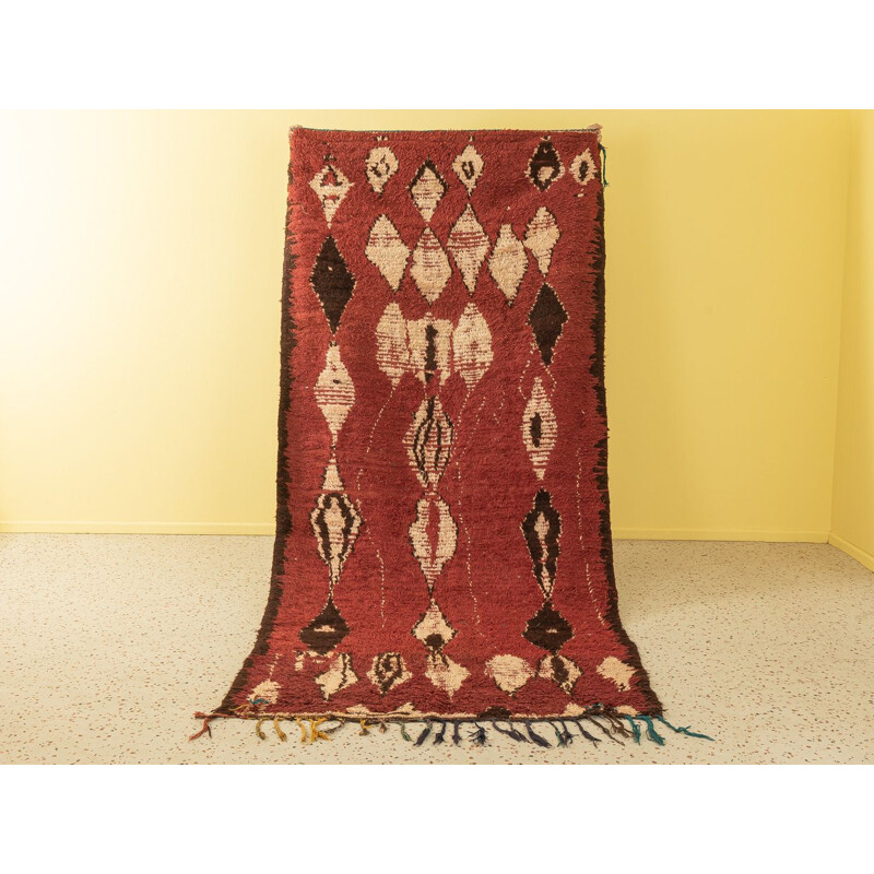 Vintage Berber Azilal wool carpet, Morocco 1980