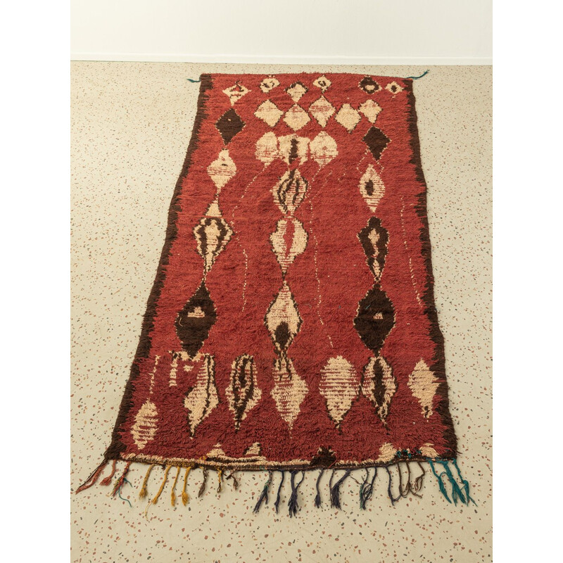 Vintage Berber Azilal wool carpet, Morocco 1980