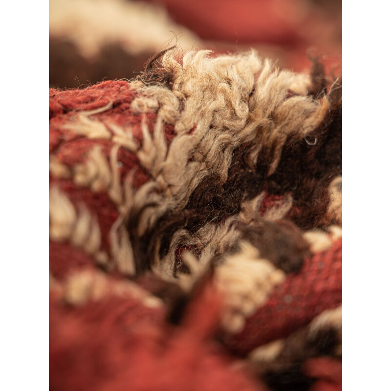 Tapis berbère vintage Azilal en laine, Maroc 1980