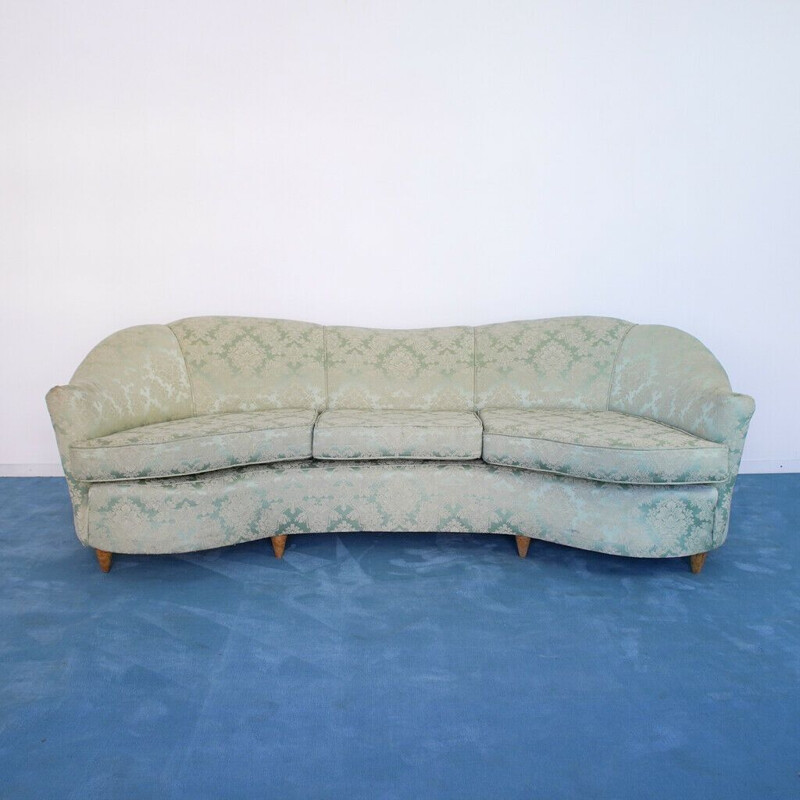sofá de tecido de 3 lugares, 1950