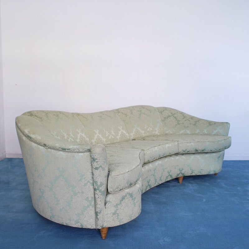 sofá de tecido de 3 lugares, 1950
