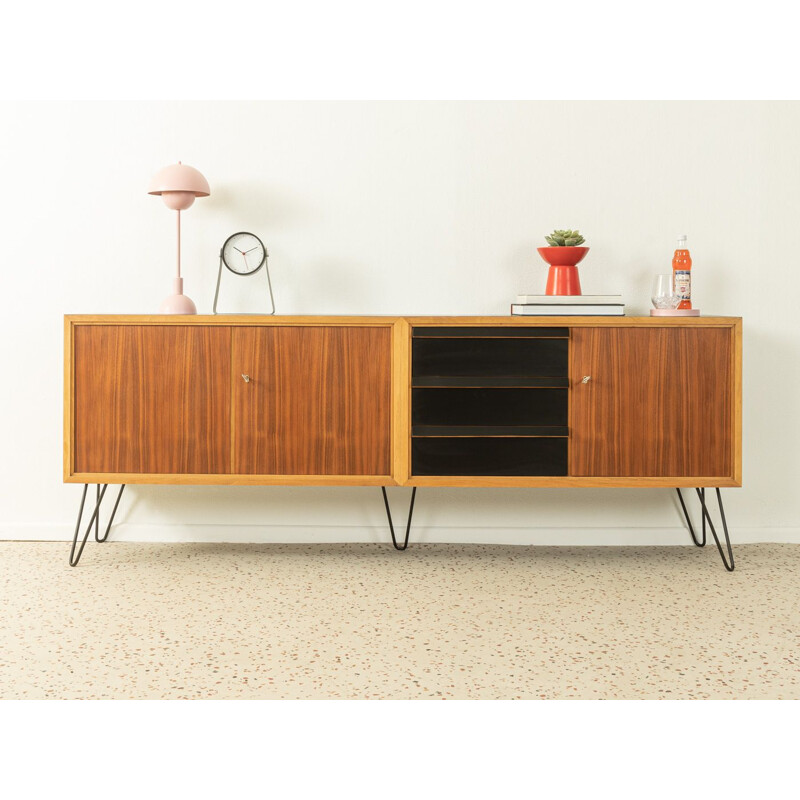 Vintage walnut sideboard with three doors, Germany 1960