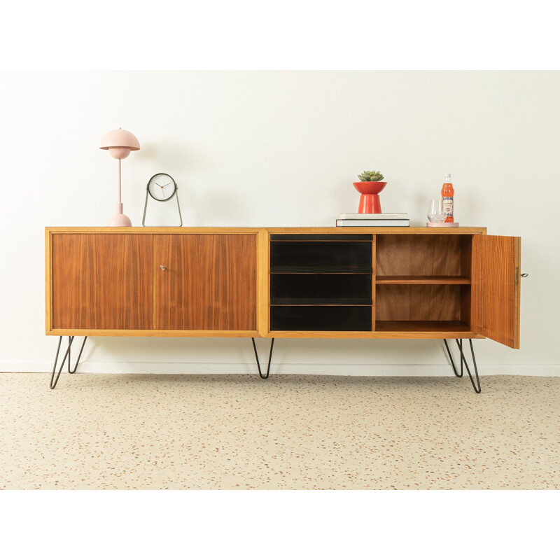 Vintage walnut sideboard with three doors, Germany 1960