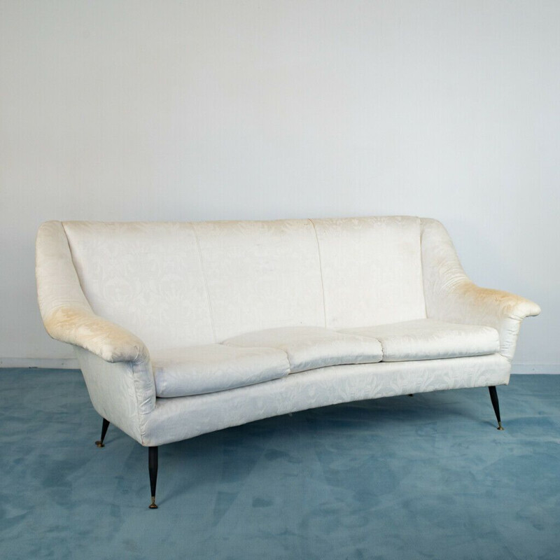 Vintage witte stoffen loungeset van Ico Parisi, 1960