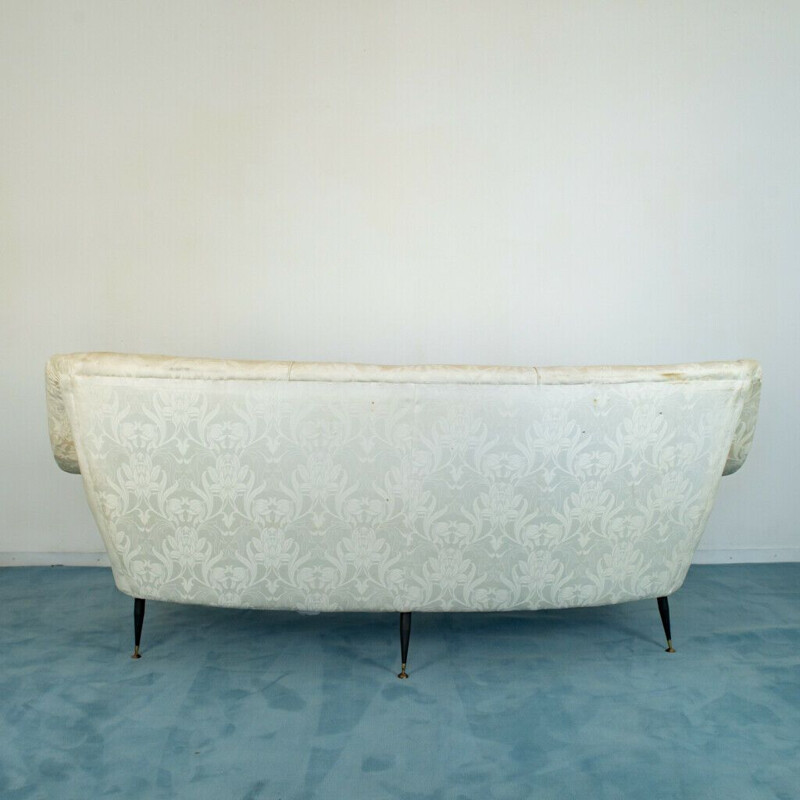 Lounge de tecido branco Vintage, Ico Parisi, 1960