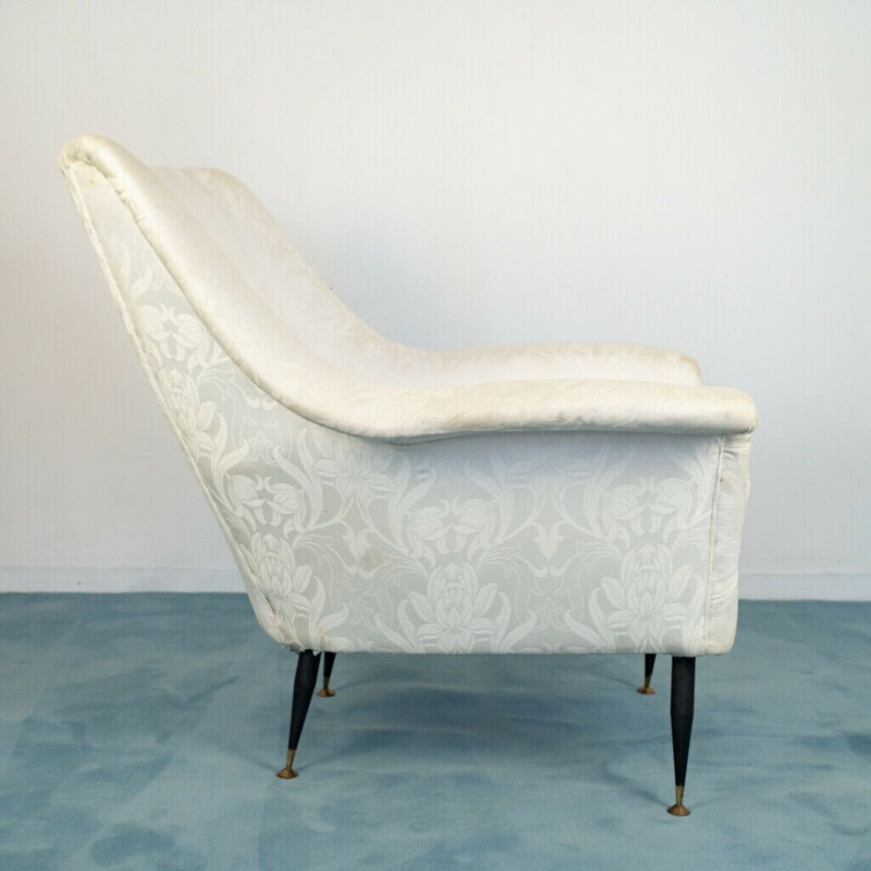 Vintage witte stoffen loungeset van Ico Parisi, 1960