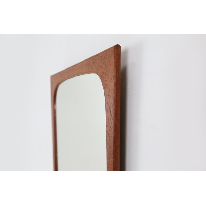 Miroir danois vintage en teck, 1960