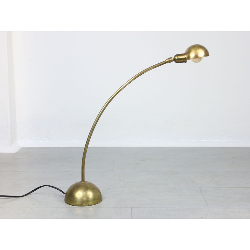 Mid-century brass Arc table lamp